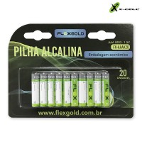 Cartela 20un Pilha Alcalina AAA FX-AAAK20 X-Cell